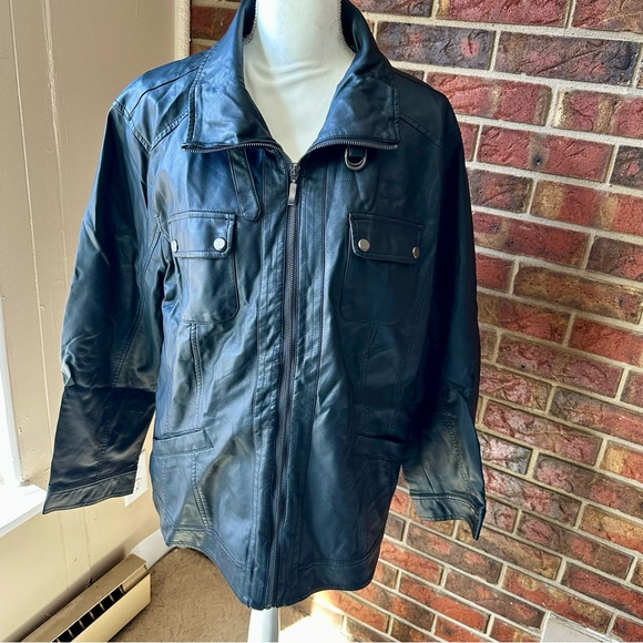 American Rag Women’s Plus Size 3X Black Faux Leather Zip Up Moto Jacket Classic - Picture 2 of 14